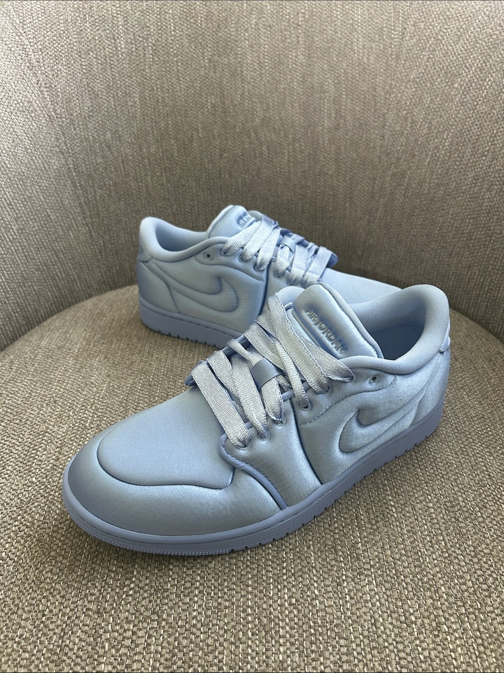 Air Jordan 1 Low Method of Make Aluminum Satin Sneakers